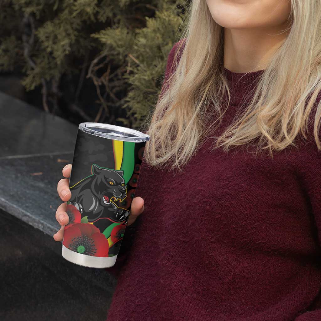 Penrith Panthers ANZAC Personalised Tumbler Cup Lest We Forget Poppy Camo