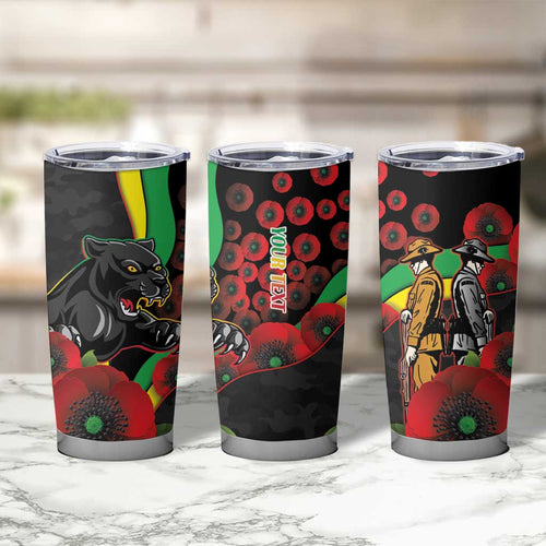 Penrith Panthers ANZAC Personalised Tumbler Cup Lest We Forget Poppy Camo