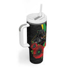 Penrith Panthers ANZAC Personalised Tumbler With Handle Lest We Forget Poppy Camo