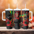 Penrith Panthers ANZAC Personalised Tumbler With Handle Lest We Forget Poppy Camo