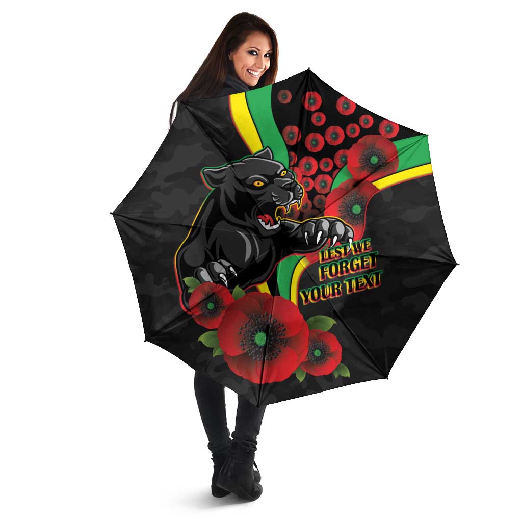 Penrith Panthers ANZAC Personalised Umbrella Lest We Forget Poppy Camo