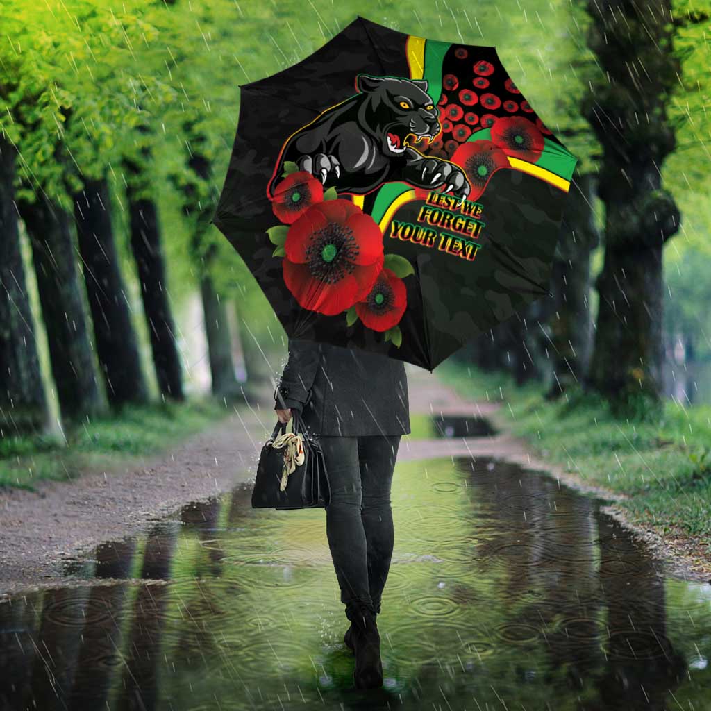 Penrith Panthers ANZAC Personalised Umbrella Lest We Forget Poppy Camo