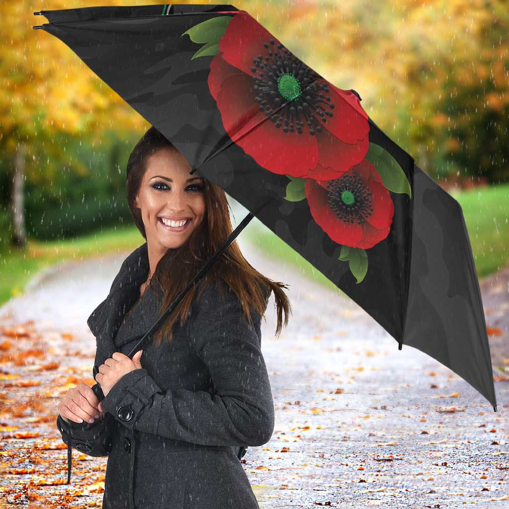 Penrith Panthers ANZAC Personalised Umbrella Lest We Forget Poppy Camo