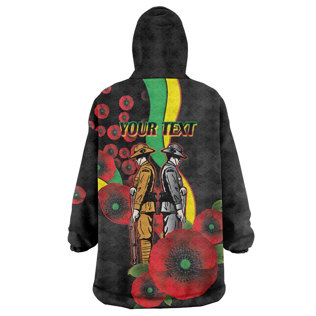 Penrith Panthers ANZAC Personalised Wearable Blanket Hoodie Lest We Forget Poppy Camo