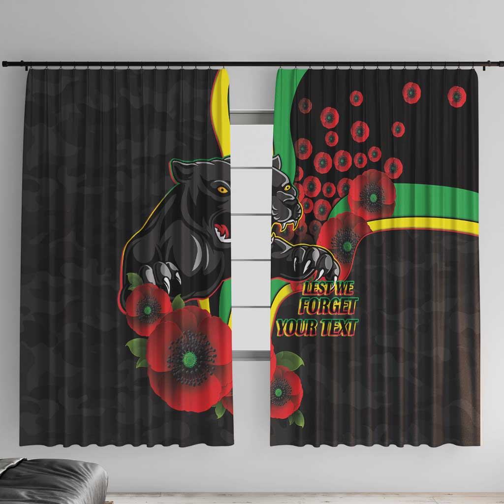 Penrith Panthers ANZAC Personalised Window Curtain Lest We Forget Poppy Camo