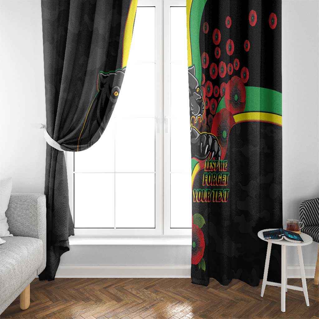 Penrith Panthers ANZAC Personalised Window Curtain Lest We Forget Poppy Camo