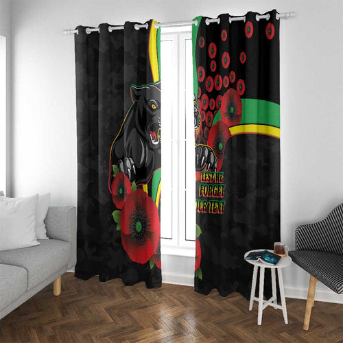 Penrith Panthers ANZAC Personalised Window Curtain Lest We Forget Poppy Camo