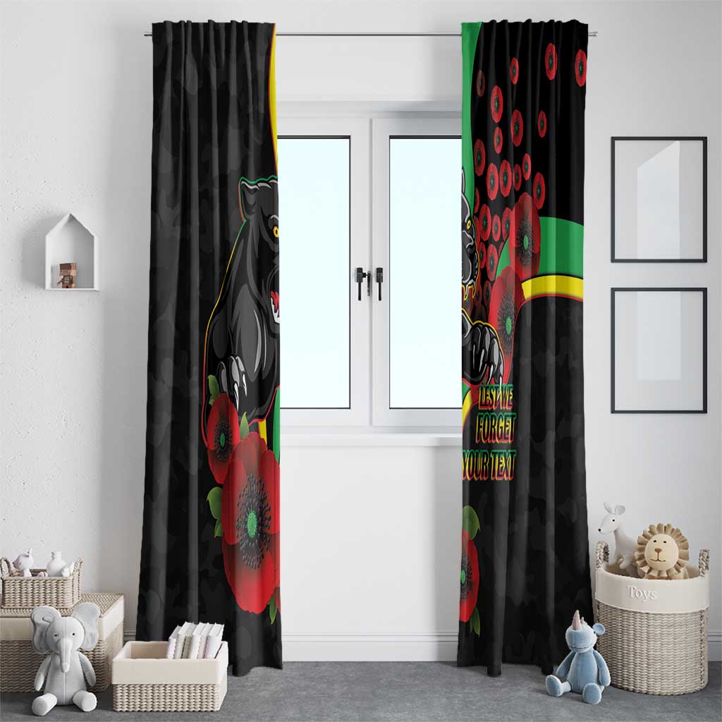 Penrith Panthers ANZAC Personalised Window Curtain Lest We Forget Poppy Camo