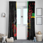 Penrith Panthers ANZAC Personalised Window Curtain Lest We Forget Poppy Camo