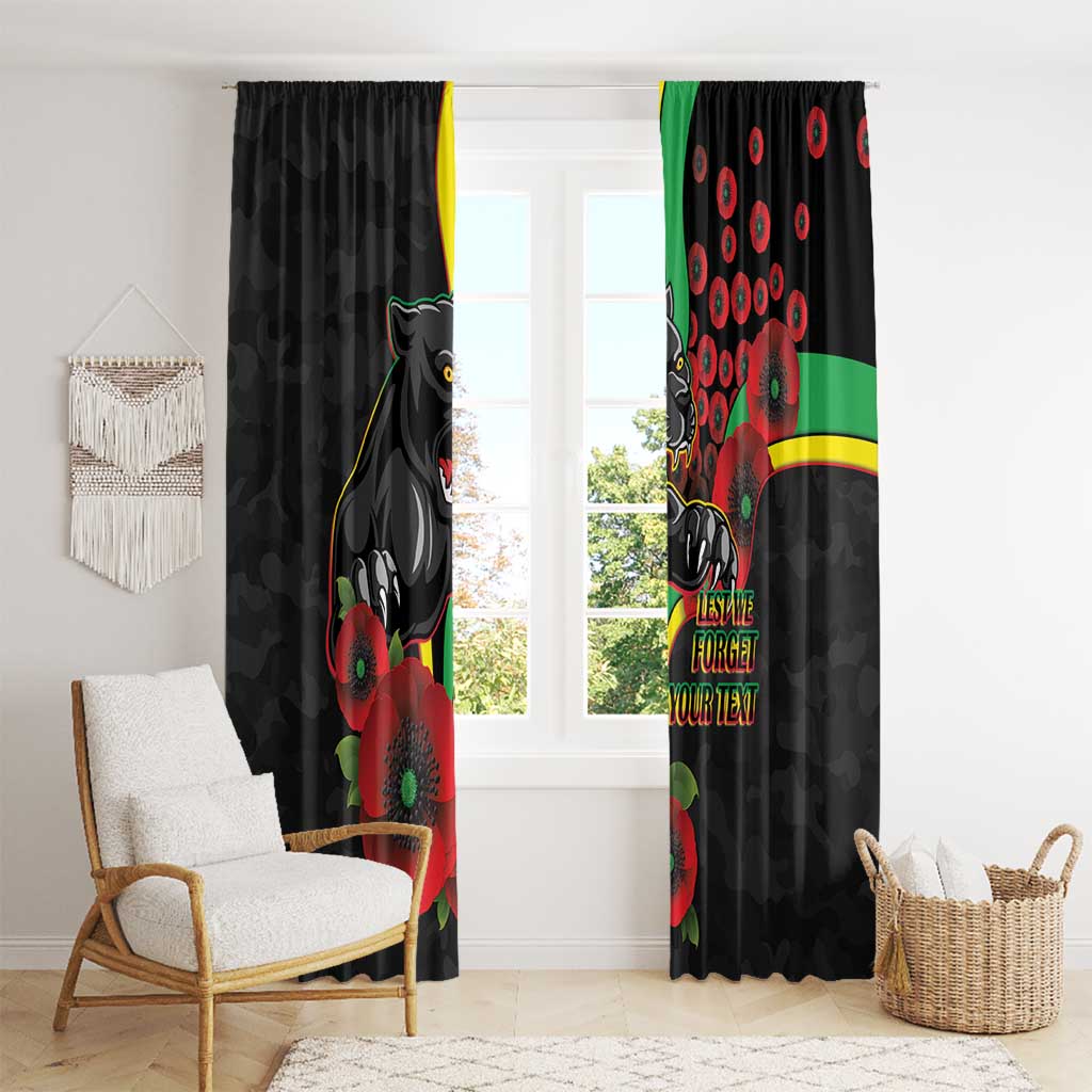 Penrith Panthers ANZAC Personalised Window Curtain Lest We Forget Poppy Camo