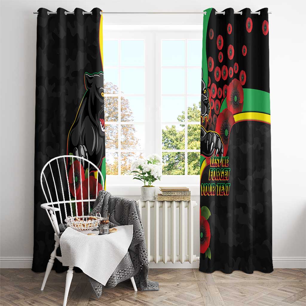 Penrith Panthers ANZAC Personalised Window Curtain Lest We Forget Poppy Camo