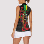 Penrith Panthers ANZAC Personalised Women Sleeveless Polo Shirt Lest We Forget Poppy Camo