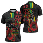 Penrith Panthers ANZAC Personalised Zipper Polo Shirt Lest We Forget Poppy Camo