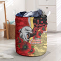 Redcliffe Dolphins ANZAC Personalised Laundry Basket Lest We Forget Poppy Camo