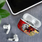 Redcliffe Dolphins ANZAC Personalised AirPods Case Lest We Forget Poppy Camo