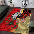 Redcliffe Dolphins ANZAC Personalised Area Rug Lest We Forget Poppy Camo