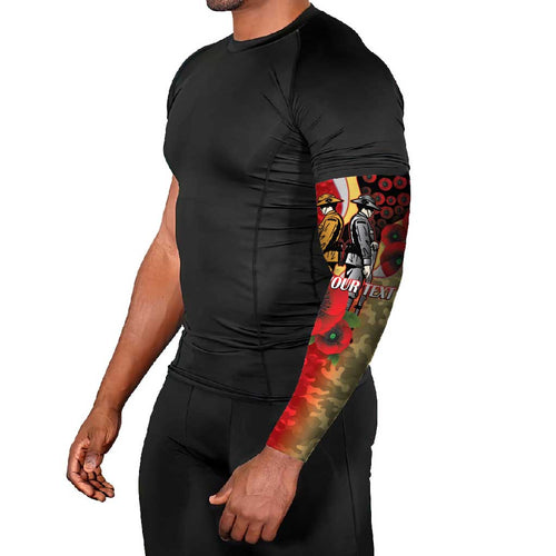 Redcliffe Dolphins ANZAC Personalised Arm Sleeves Lest We Forget Poppy Camo