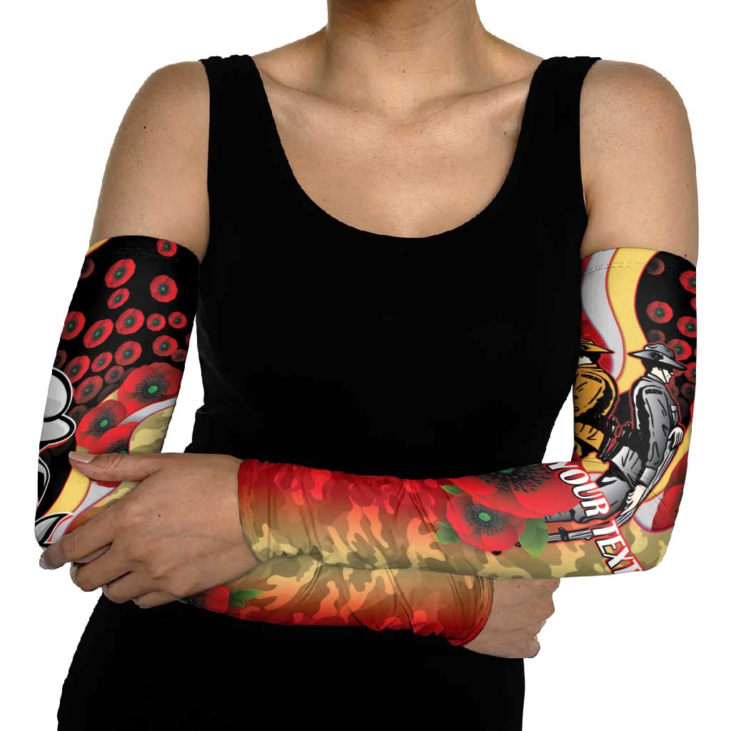 Redcliffe Dolphins ANZAC Personalised Arm Sleeves Lest We Forget Poppy Camo