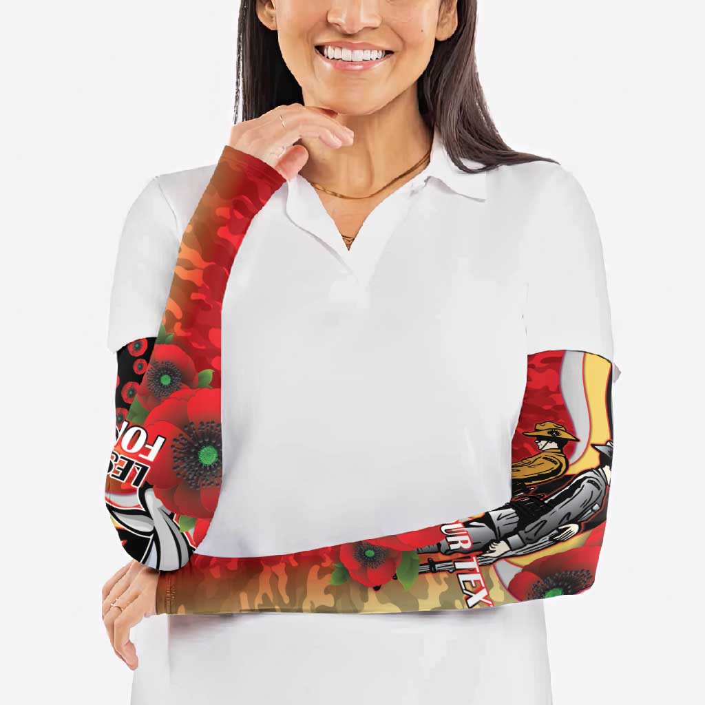 Redcliffe Dolphins ANZAC Personalised Arm Sleeves Lest We Forget Poppy Camo