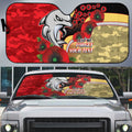 Redcliffe Dolphins ANZAC Personalised Auto Sun Shade Lest We Forget Poppy Camo