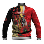 Redcliffe Dolphins ANZAC Personalised Baseball Jacket Lest We Forget Poppy Camo