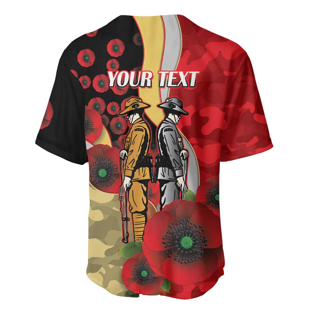 Redcliffe Dolphins ANZAC Personalised Baseball Jersey Lest We Forget Poppy Camo
