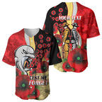 Redcliffe Dolphins ANZAC Personalised Baseball Jersey Lest We Forget Poppy Camo