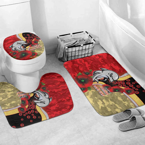 Redcliffe Dolphins ANZAC Personalised Bathroom Set Lest We Forget Poppy Camo