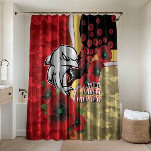 Redcliffe Dolphins ANZAC Personalised Bathroom Set Lest We Forget Poppy Camo