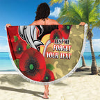 Redcliffe Dolphins ANZAC Personalised Beach Blanket Lest We Forget Poppy Camo