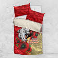 Redcliffe Dolphins ANZAC Personalised Bedding Set Lest We Forget Poppy Camo