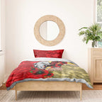 Redcliffe Dolphins ANZAC Personalised Bedding Set Lest We Forget Poppy Camo