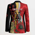Redcliffe Dolphins ANZAC Personalised Blazer Lest We Forget Poppy Camo