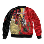 Redcliffe Dolphins ANZAC Personalised Bomber Jacket Lest We Forget Poppy Camo