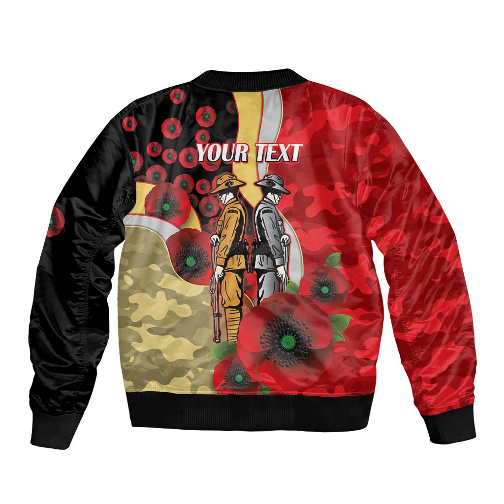 Redcliffe Dolphins ANZAC Personalised Bomber Jacket Lest We Forget Poppy Camo