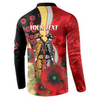 Redcliffe Dolphins ANZAC Personalised Button Sweatshirt Lest We Forget Poppy Camo