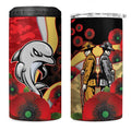 Redcliffe Dolphins ANZAC Personalised 4 in 1 Can Cooler Tumbler Lest We Forget Poppy Camo