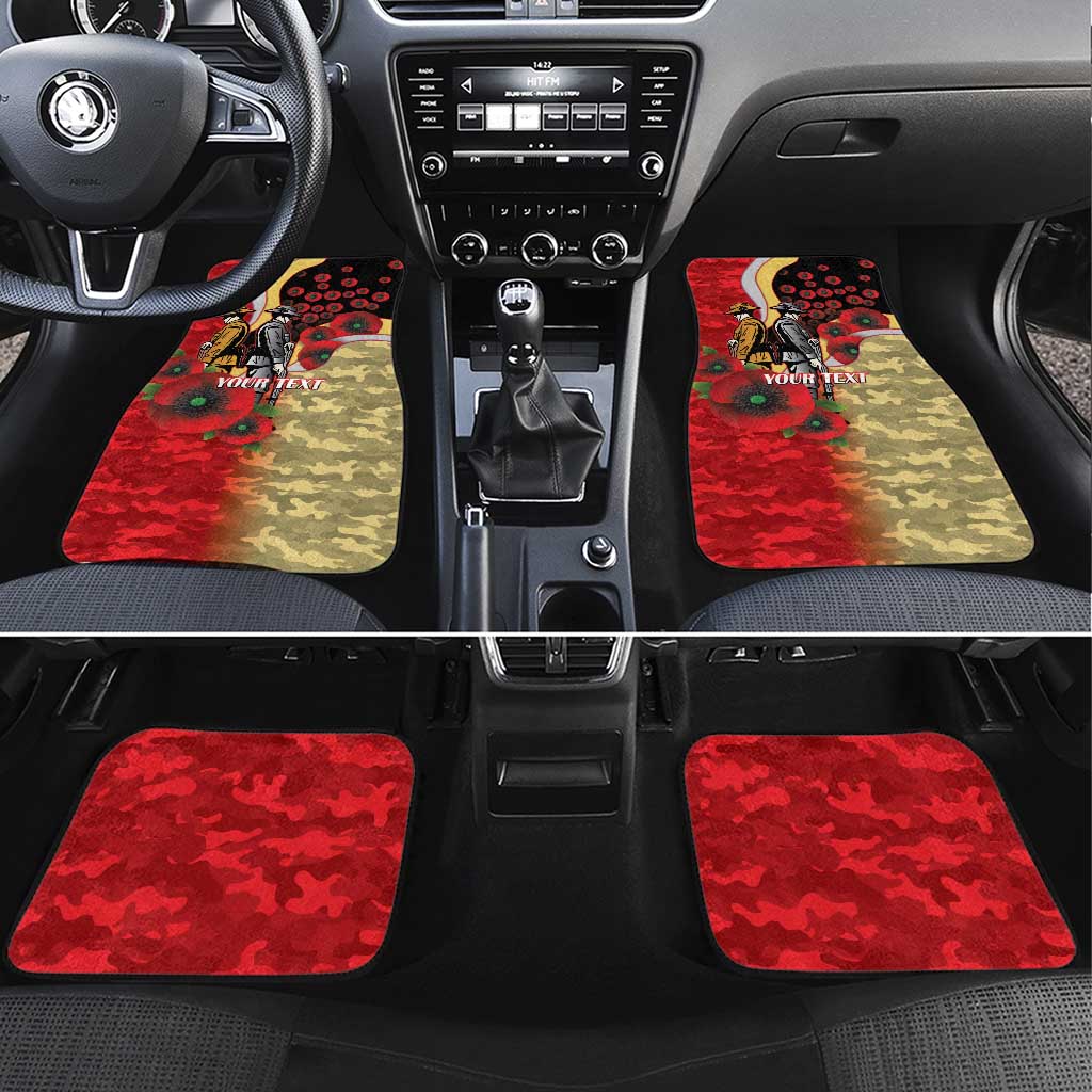 Redcliffe Dolphins ANZAC Personalised Car Mats Lest We Forget Poppy Camo