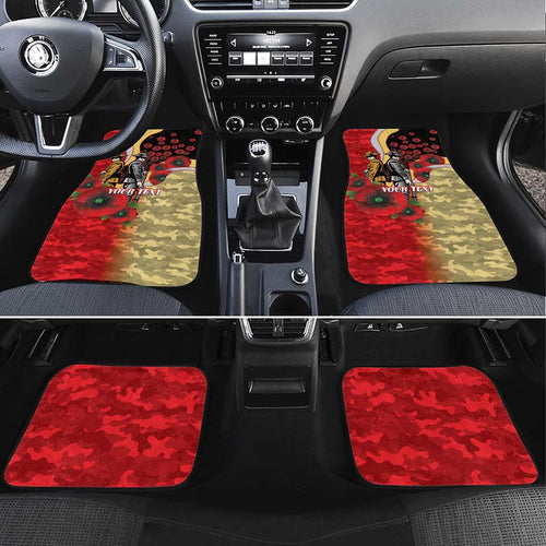 Redcliffe Dolphins ANZAC Personalised Car Mats Lest We Forget Poppy Camo