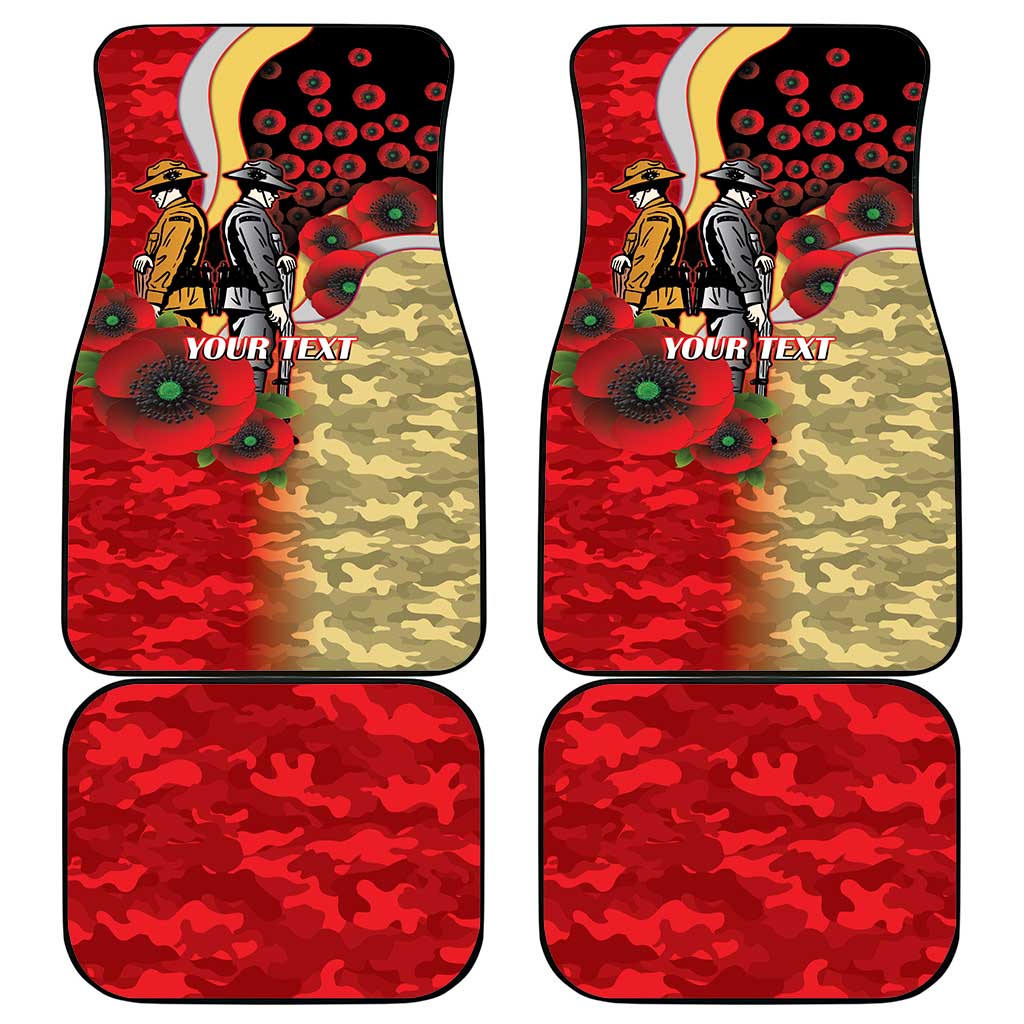 Redcliffe Dolphins ANZAC Personalised Car Mats Lest We Forget Poppy Camo