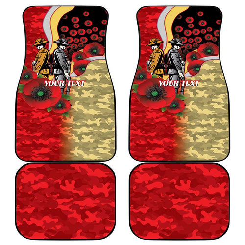 Redcliffe Dolphins ANZAC Personalised Car Mats Lest We Forget Poppy Camo