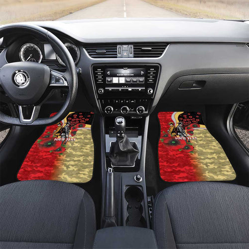 Redcliffe Dolphins ANZAC Personalised Car Mats Lest We Forget Poppy Camo