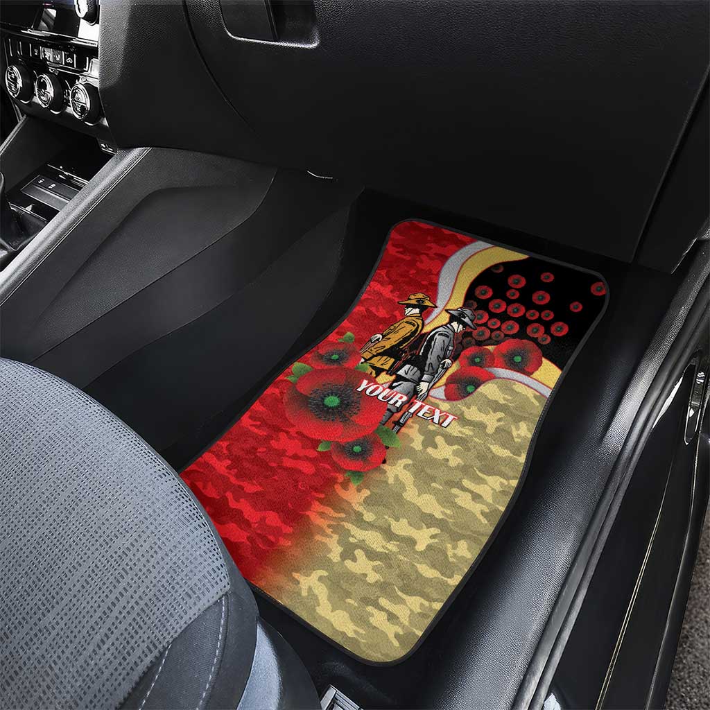 Redcliffe Dolphins ANZAC Personalised Car Mats Lest We Forget Poppy Camo