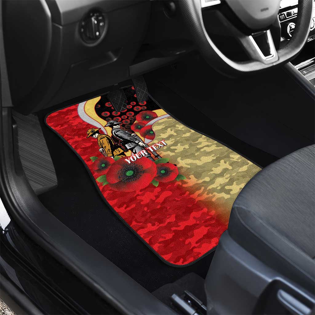 Redcliffe Dolphins ANZAC Personalised Car Mats Lest We Forget Poppy Camo