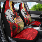 Redcliffe Dolphins ANZAC Personalised Car Seat Cover Lest We Forget Poppy Camo
