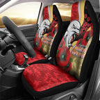Redcliffe Dolphins ANZAC Personalised Car Seat Cover Lest We Forget Poppy Camo