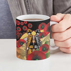 Redcliffe Dolphins ANZAC Personalised Ceramic Mug Lest We Forget Poppy Camo