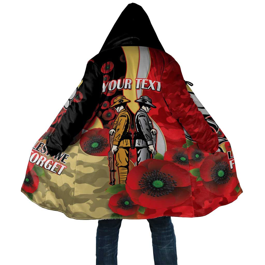 Redcliffe Dolphins ANZAC Personalised Cloak Lest We Forget Poppy Camo