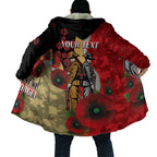 Redcliffe Dolphins ANZAC Personalised Cloak Lest We Forget Poppy Camo