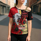 Redcliffe Dolphins ANZAC Personalised Cross Shoulder Shirt Lest We Forget Poppy Camo